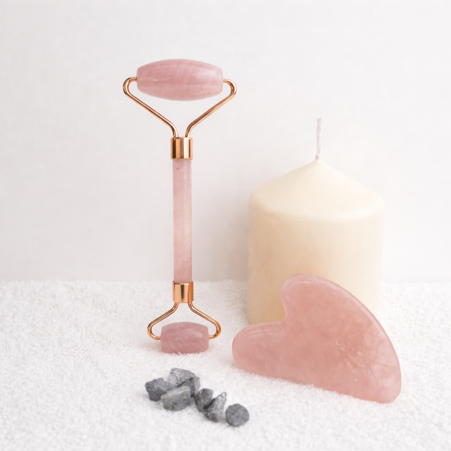 Le Duo Quartz rose (Roller & Gua Sha)- Rituel Bien-être